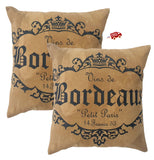 Bordeaux Square Cushion Covers without Filling - 16x16 Inch (Set of 2) | Book Bargain Buy