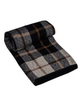 Beige & Ivory Check Cotton Knitted Throw