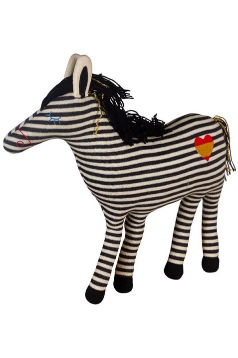 Horse Black & White Strips Cotton Knitted Soft Toy for Babies & Kids | Book Bargain Buy
