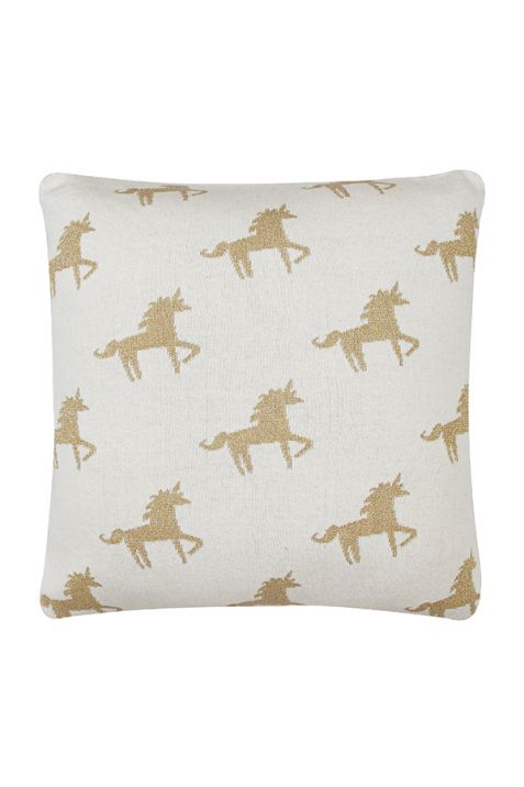 Golden Unicorn Cotton Knitted Cushion Cover | Book Bargain Buy