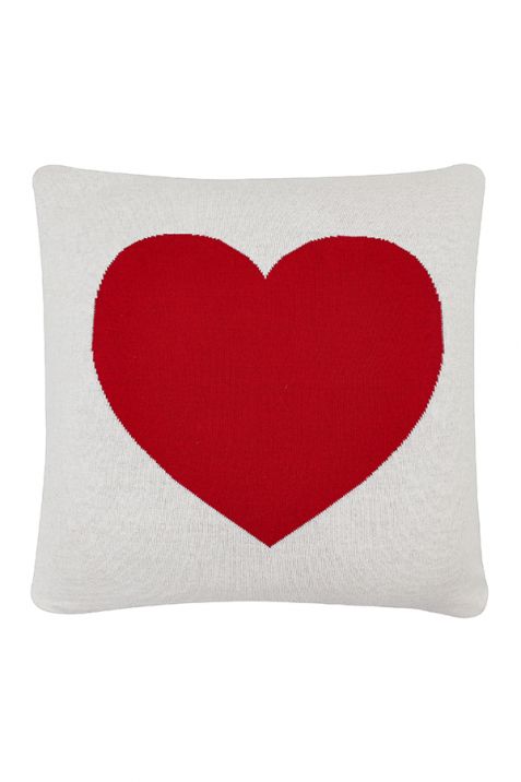 Red Heart Cotton Knitted White Cushion Cover | Book Bargain Buy