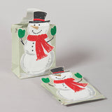 Snowman Red, White & Silver Color Handmade Paper Shaped Bag (Set of 2) | Book Bargain Buy