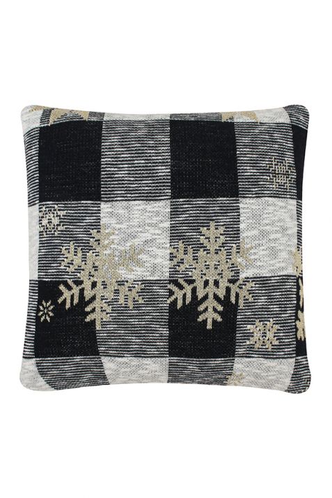 Golden Aztec Plaid Cotton Knitted Baby Cushion Cover | Book Bargain Buy