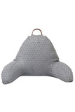 Light Grey Cotton Knitted Backrest Reading Pillow with Arms | Book Bargain Buy