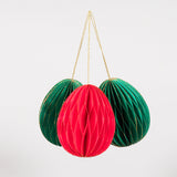 Oval & Red & Green Handmade Paper Christmas Hanging (Set of 3) | Book Bargain Buy