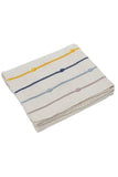 Ivory Multi Color Striped Cotton Knitted Baby Blanket | Book Bargain Buy