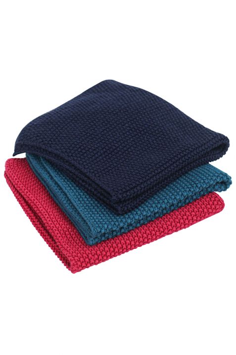 Dish Towel Knitted Set of 3 Color (Marine, Colonial Blue, Pome Granite) | Book Bargain Buy