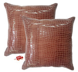 Croc-22 Square Cushion Covers without Filling - 16x16 Inch (Set of 2)