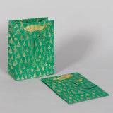 Christmas Tree & Green Handmade Paper Gift Bags Small (Set of 2) | Book Bargain Buy