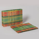 Christmas Checks Red & Green Color Handmade Paper Sari Bag (Set of 2) | Book Bargain Buy