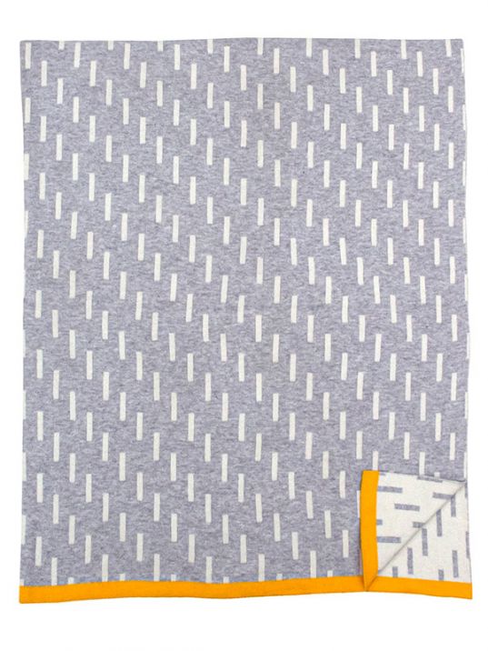 Grey & Ivory Cotton Knitted Baby Blanket | Book Bargain Buy