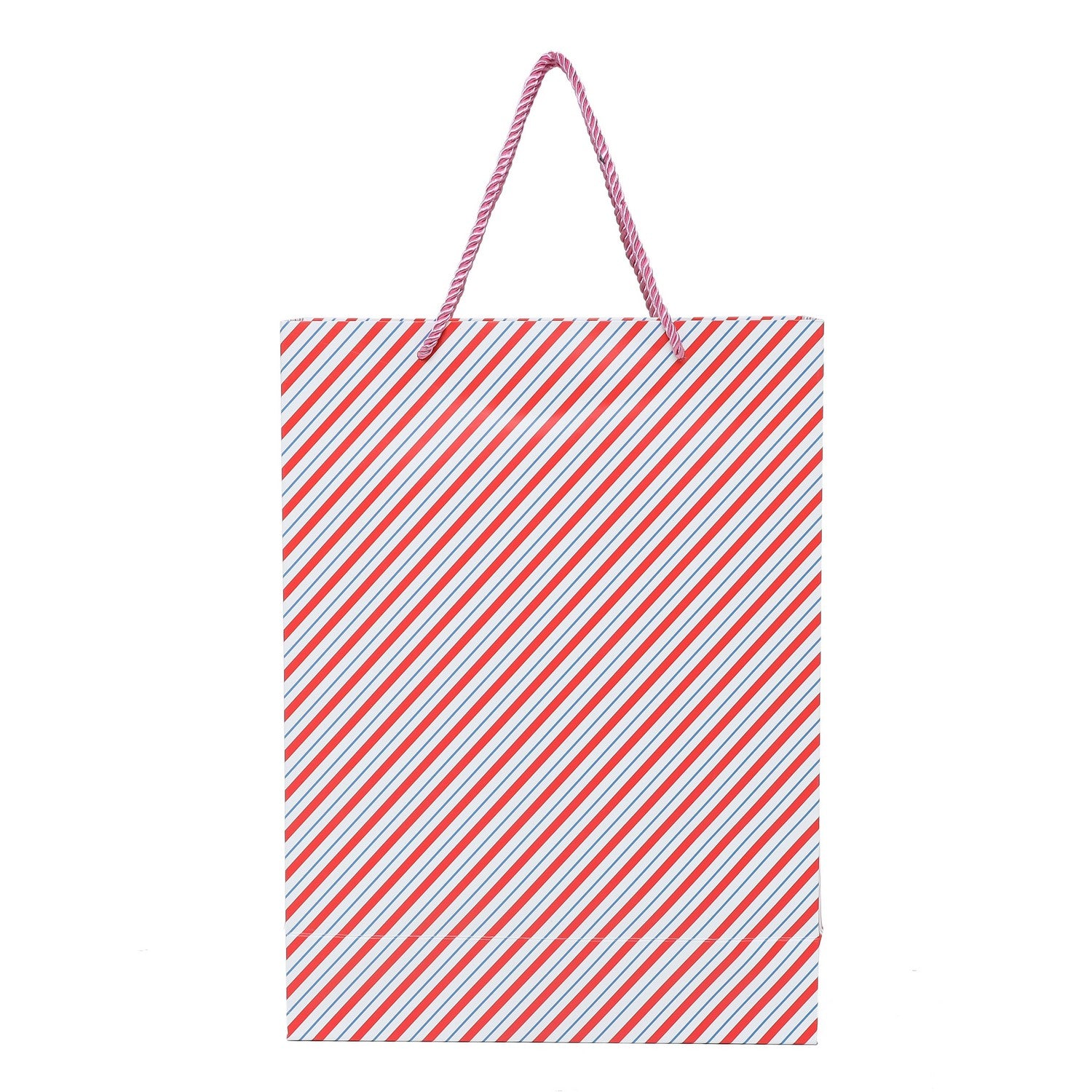 SHUBAN Stripped Paper Bag for Gifting, Weddings, Anniversary, Birthday, Holiday Presents (34 X 25 X 10 CM ) - Set of 5 | Book Bargain Buy