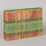 Christmas Checks Red & Green Color Handmade Paper Sari Bag (Set of 2)