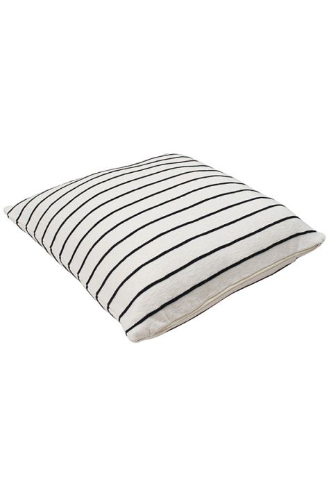 Black Stripe Cotton Knitted White Cushion Cover | Book Bargain Buy