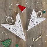 White Color Handmade Paper Christmas Stars (Set of 2) | Book Bargain Buy