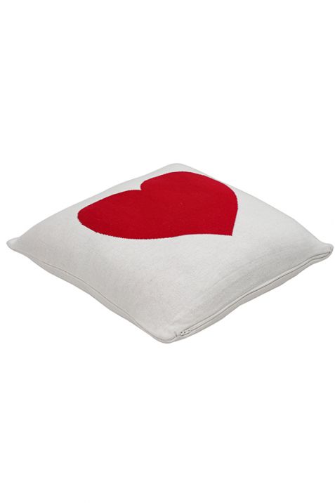 Red Heart Cotton Knitted White Cushion Cover | Book Bargain Buy