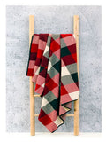 Red Check Cotton Knitted Throw (130 x180 cm) | Book Bargain Buy