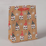 Santa Brown, Red & White Color Handmade Paper Large Bag (Set of 2)