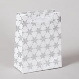 Snowflake White & Silver Color Handmade Paper Small Bag (Set of 2)
