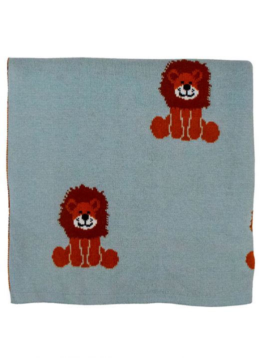 Loin Green Color Cotton Knitted Baby Blanket | Book Bargain Buy