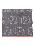 Elephant Grey & Pink Color Cotton Knitted Baby Blanket | Book Bargain Buy