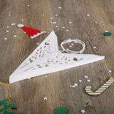 Single in leaves White Handmade Paper Christmas Stars | Book Bargain Buy