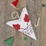 Single in Alsabo White & Red Handmade Paper Christmas Stars | Book Bargain Buy