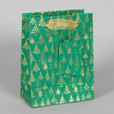 Christmas Tree & Green Handmade Paper Gift Bags Small (Set of 2)