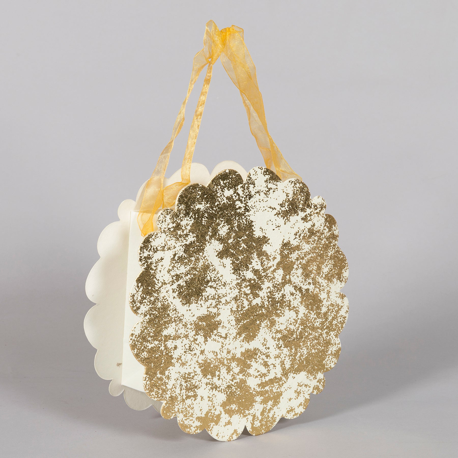 Off White Handmade Paper Flower Shape Bag (Set of 2) | Book Bargain Buy