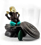 Glass Cover Ganesha Backflow Incense Burner Golden Creative Ganesha Statuer (Black & Blue) | Book Bargain Buy