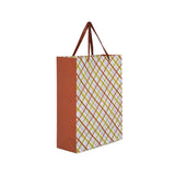 Shuban Vertical Check Box Paper Bag for Gifting, Weddings, Anniversary, Birthday, Holiday Presents (44 X 32 X 10.5 CM ) - Set of 5 | Book Bargain Buy