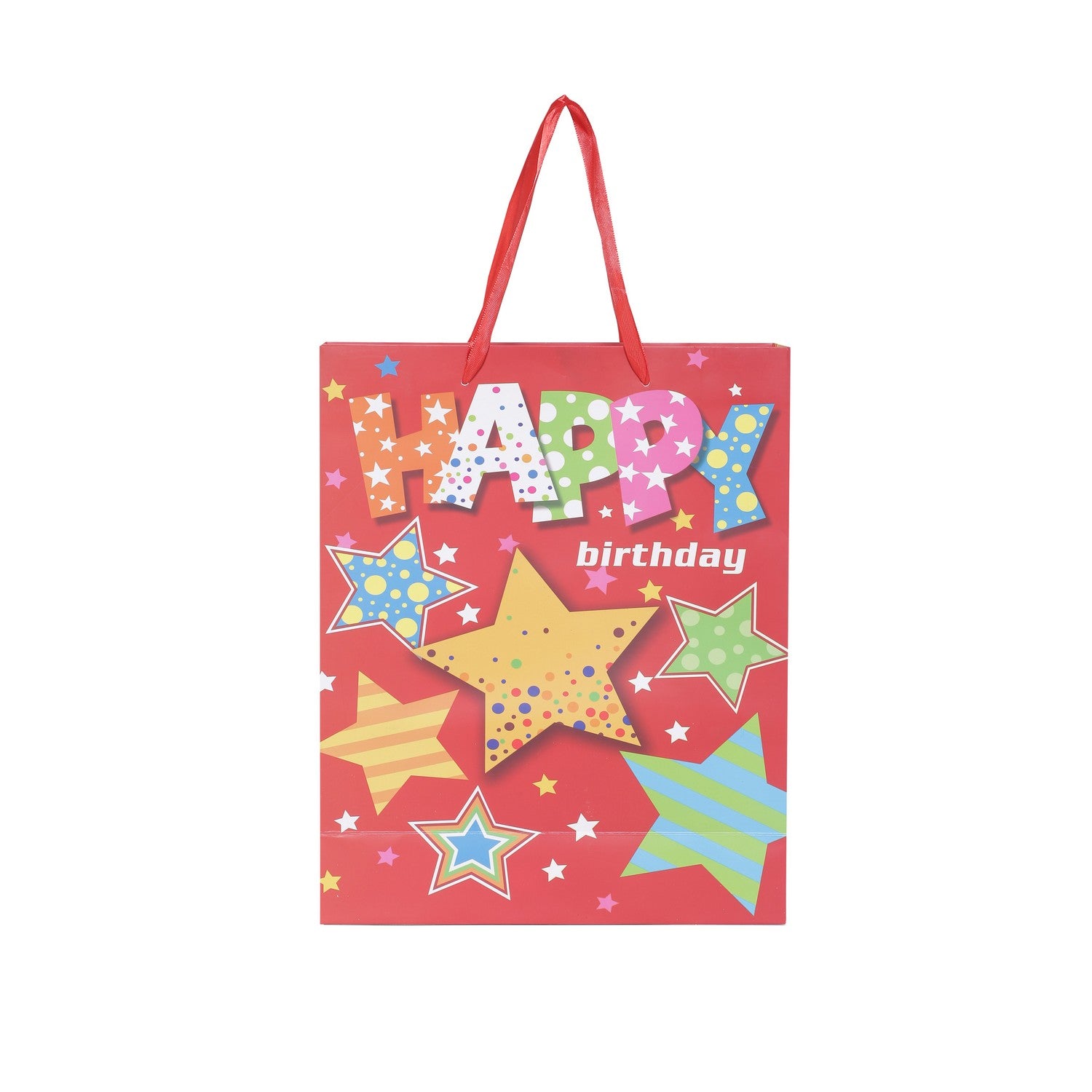 SHUBAN Birthday with starts Paper Bag for Gifting, Birthday Presents (32 X 26 X 10 CM ) - Set of 5 | Book Bargain Buy