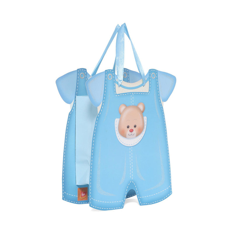 SHUBAN Kids Baby Boy Paper Bag for KIds Gifting, Baby Boy Annoucment, Baby Shower (19 X 16 X 9 CM ) - Set of 5