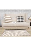 Cotton Knitted Rug White and Stone Zig Zag | Book Bargain Buy