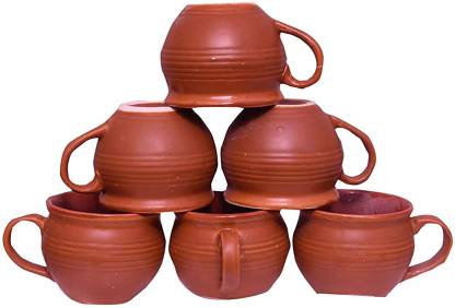 Fine Ceramic Handle Kullad - 125 ml (Set of 6) | Book Bargain Buy