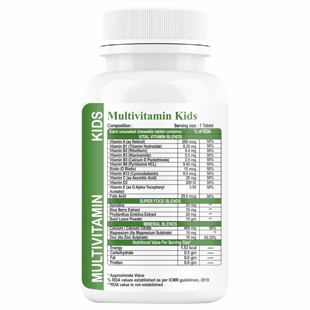 Goa Nutritions Multivitamin for Kid - 60 Tablets Chewable | Book Bargain Buy