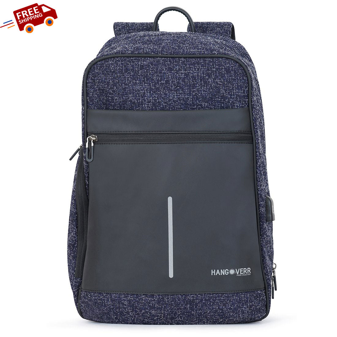 Hangoverr Anti Theft Laptop Backpack with USB Port and Security Pocket - Blue