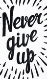 Treasure Hunt® Fabric 'Never GIVE UP' Wall Hangings for Home Decoration Banner | Book Bargain Buy