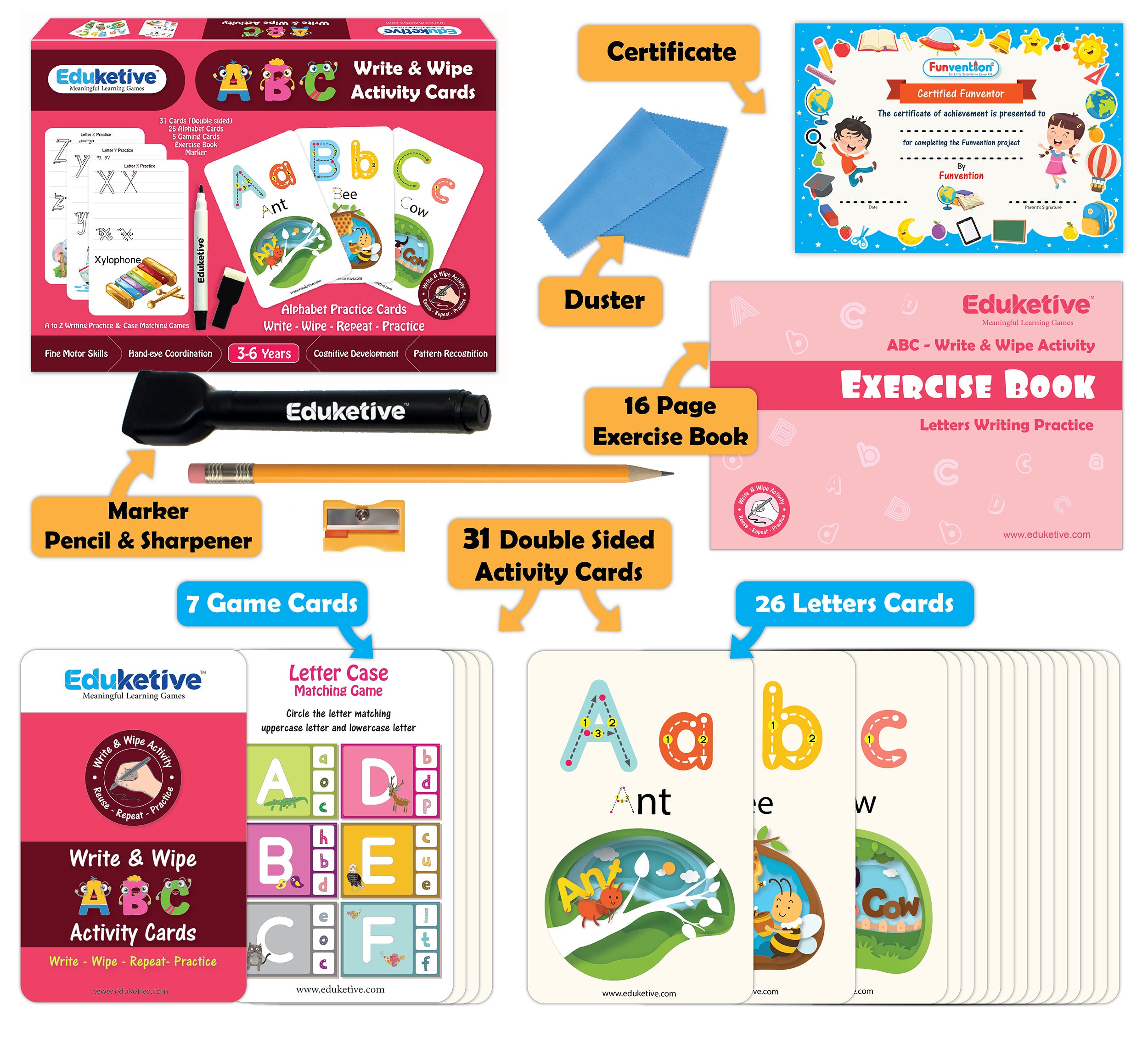 123 Numbers & ABC Letters - Combo of 2 - Write & Wipe Activity