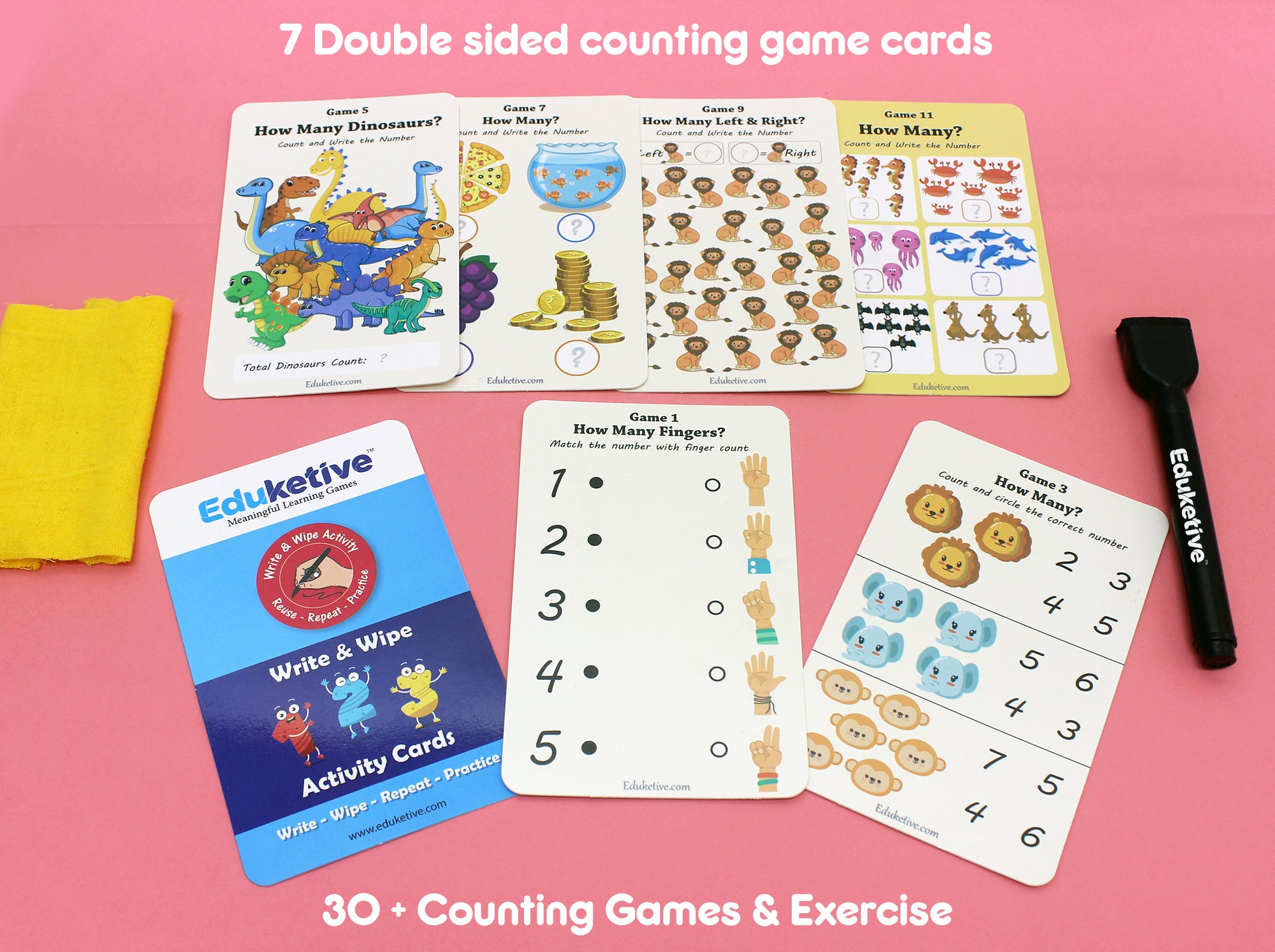 123 Numbers & 1+2=3 Maths - Combo of 2 - Write & Wipe Activity | Book Bargain Buy