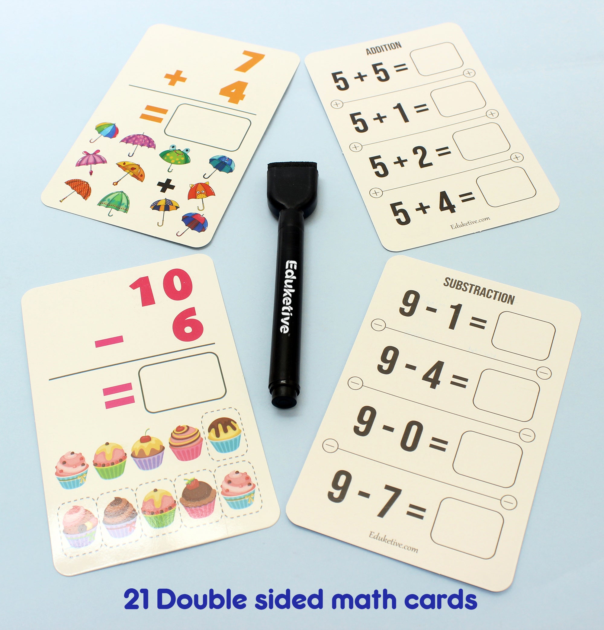 123 Numbers & 1+2=3 Maths - Combo of 2 - Write & Wipe Activity