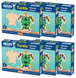 Turtle - Pack of 6 - Decorative Coloring Puzzles - Birthday Return Gift Pack | Book Bargain Buy