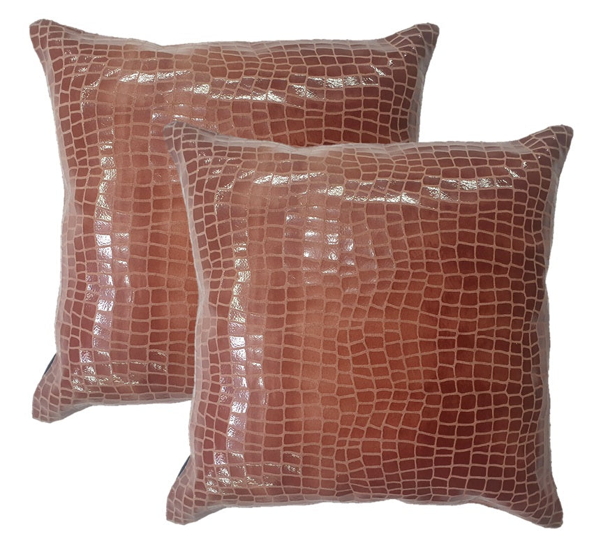 Croc-22 Square Cushion Covers without Filling - 16x16 Inch (Set of 2) | Book Bargain Buy