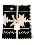 Black & Ivory Aztec Cotton Knitted Throw (130 x180 cm) | Book Bargain Buy