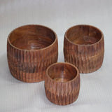 Wooden Decorative Cum Utility Wooden Bowl Set (Set Of 3) | Book Bargain Buy