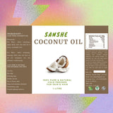 Coconut Oil, 100% Pure, Cold-pressed (Kacchi Ghani), Unrefined, (1-Litre) | Book Bargain Buy