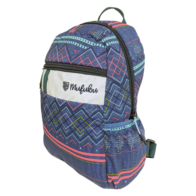Mufubu Kids Backpack: Checks & Geometric + Pencil Pouch-Book Bargain Buy