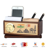 Wooden Revolving Pen Stand with Coaster Plates (JP-33)