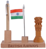 Woodhouse Wooden Flag Stand with Ashok Pillar (JP-53)