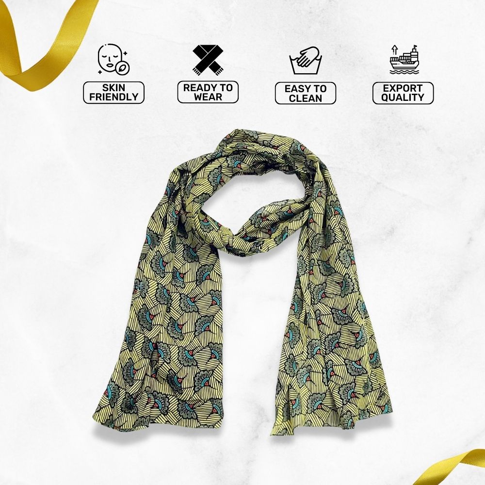 Women's Stylish End Stitched with Floral Printed Scarf (H-160 x W-50 Cms)